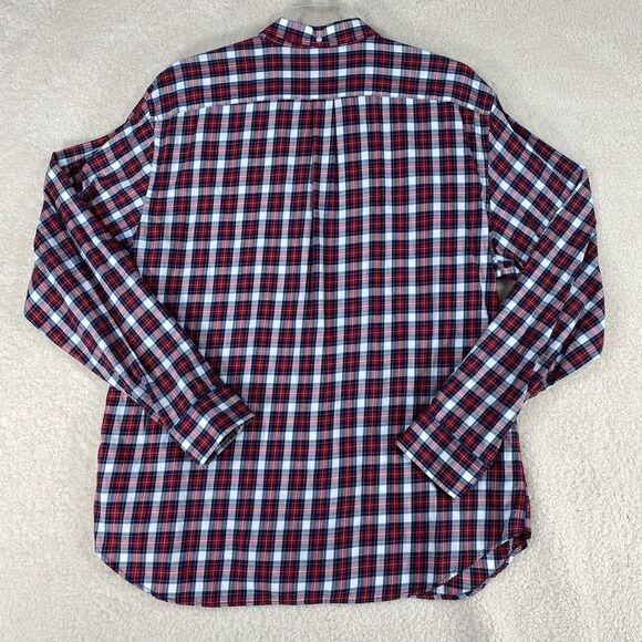 Old Navy Shirt Mens XXL 2Lg Red Plaid Slim Fit Button Down Long Sleeve - Picture 2 of 13